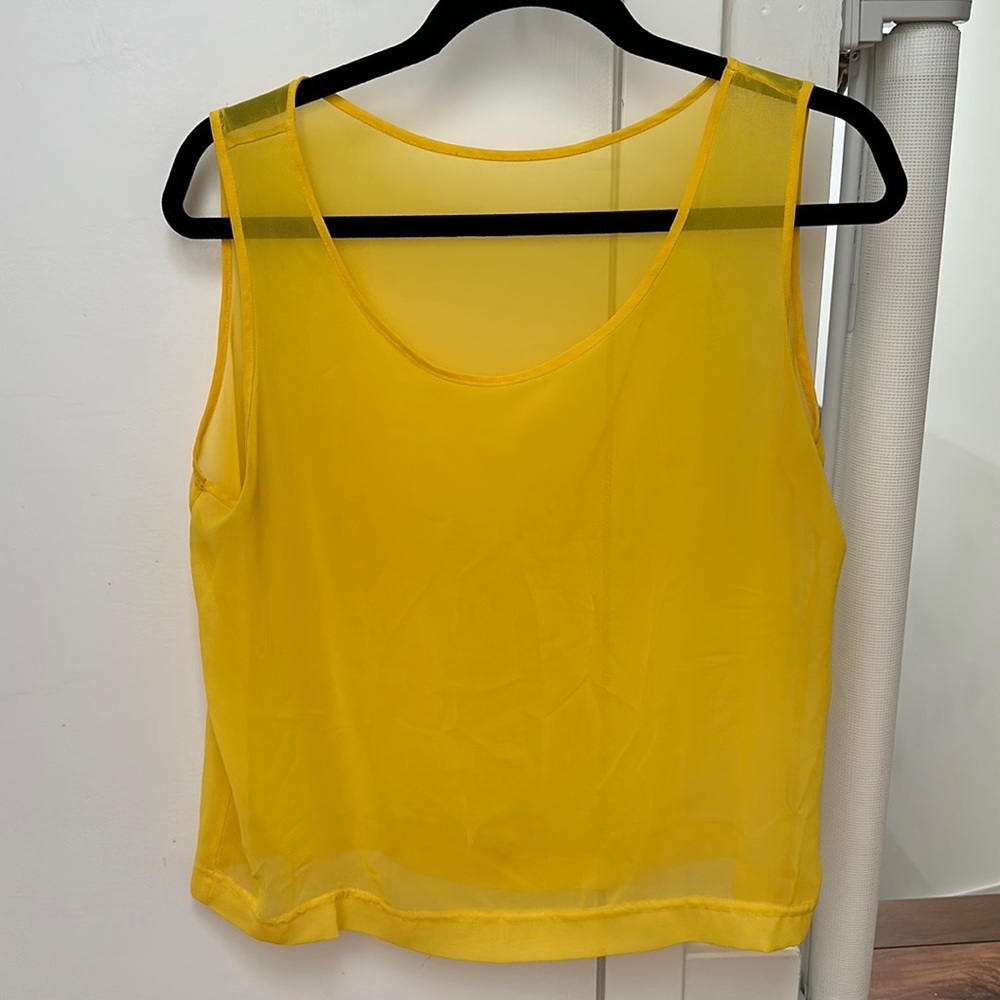 American apparel Chiffon sleeveless sheer tank top